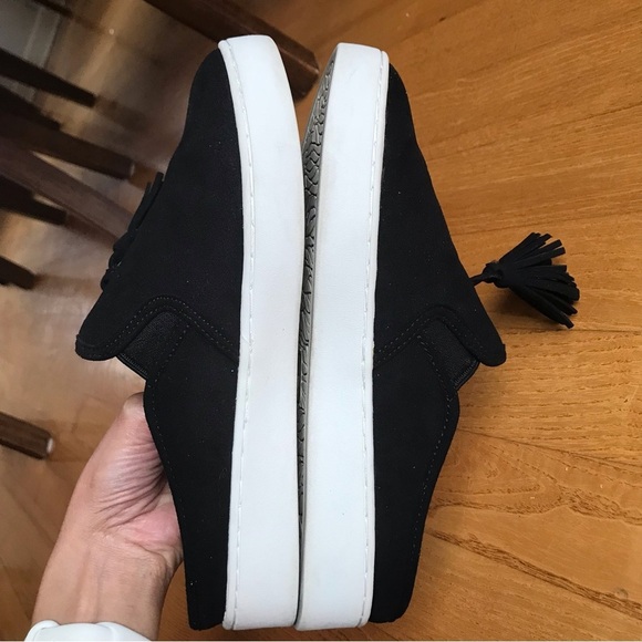 Spenco shoes Slip On Mule Slide Black tassels suede sandals womens size 6.5 - Picture 7 of 10